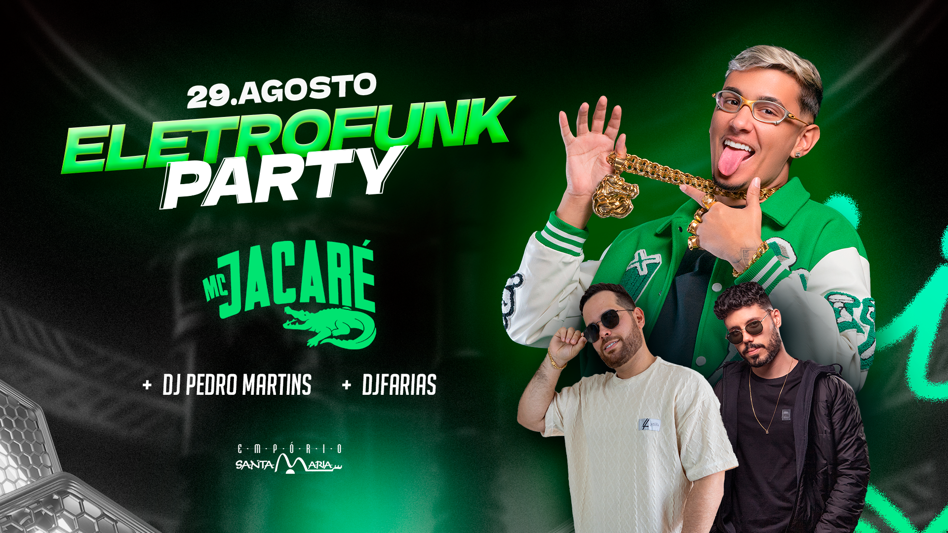 Mc Jacaré + Dj Pedro Martins + Dj Farias - Geral em Toledo - Paraná
