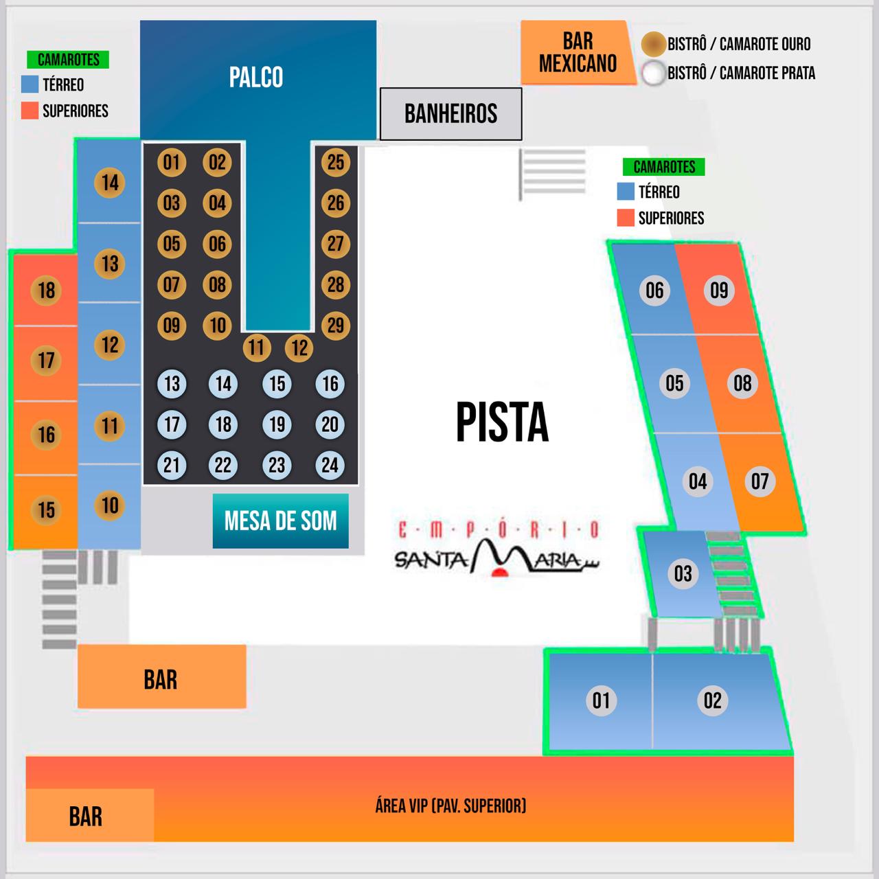 Mapa do Jam Session - Especial 30 Anos