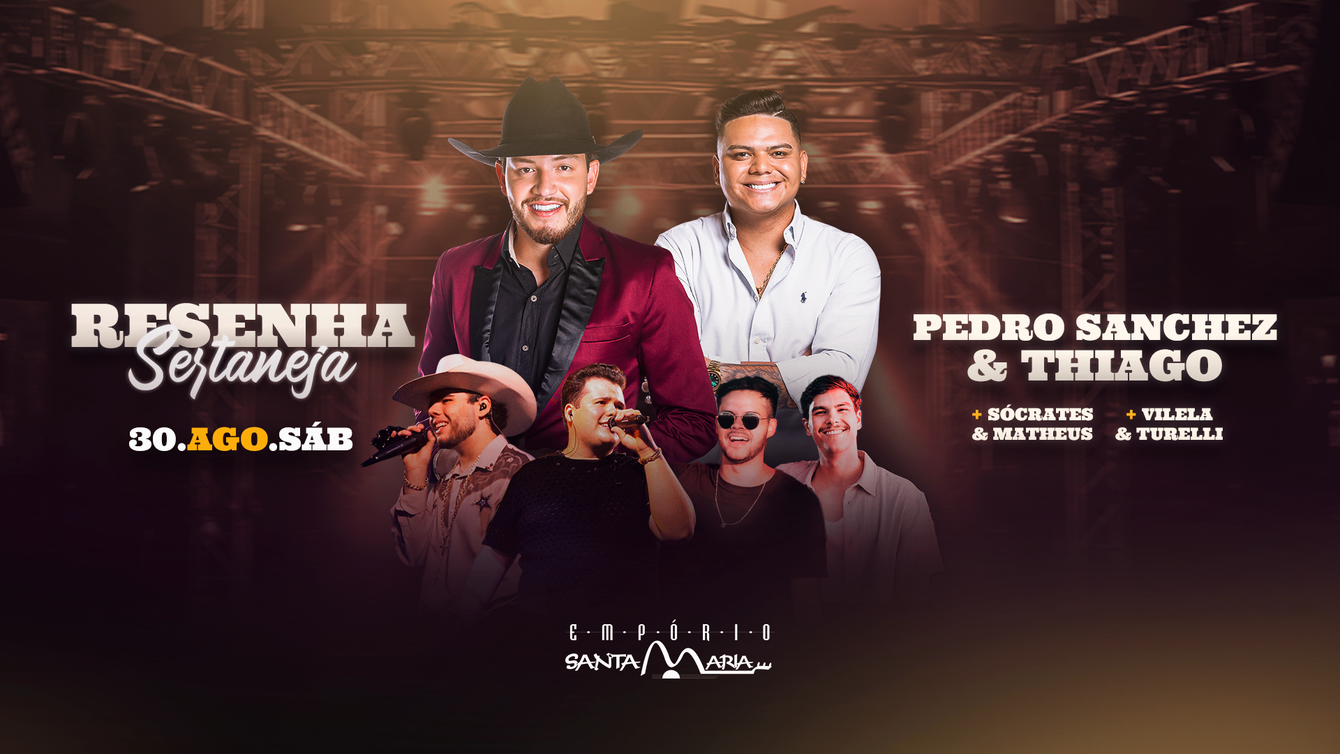 Resenha Sertaneja - Pedro Sanchez & Thiago + Vilela & Turelli + Sócrates & Matheus - Geral em Toledo - Paraná