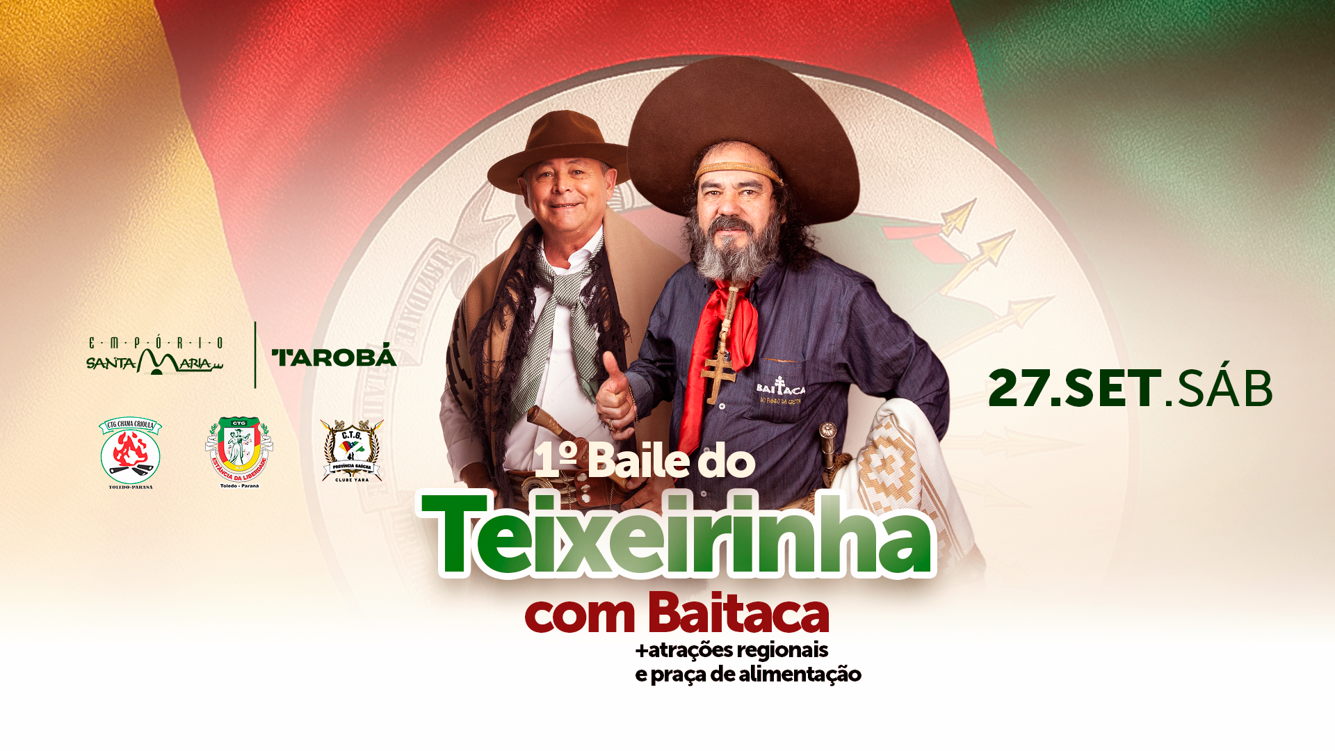 1º Baile do Teixeirinha + Baitaca + Participações Regionais - Evento em Toledo - Paraná